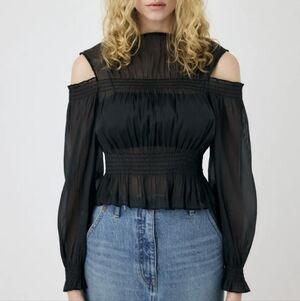 Moussy Sheer Gather Blouse